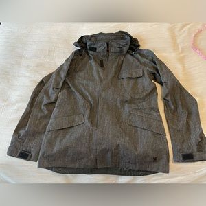 Men’s Chrome shell/rain jacket, grey, size large